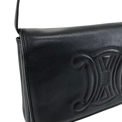 CELINE Blason Shoulder bag Black Vintage tuhbjd