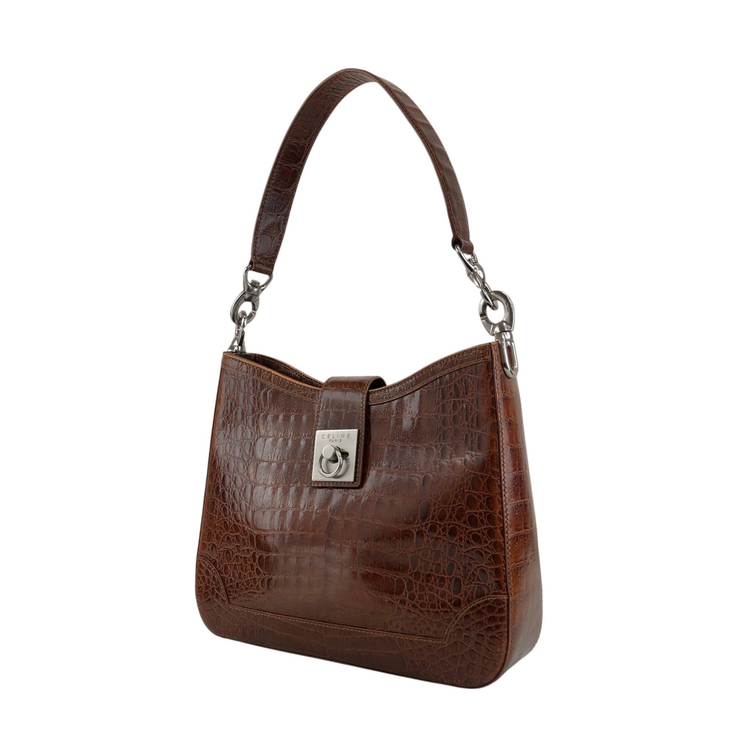 CELINE Gancini Shoulder bag Brown Vintage zaumvu
