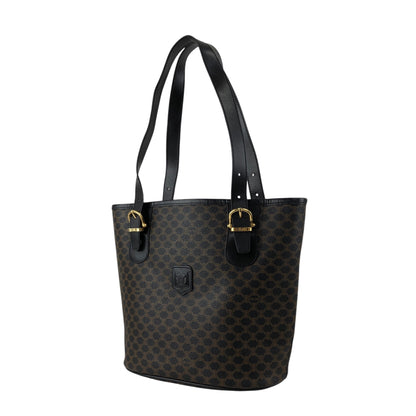 CELINE Macadam Blason Handbag Totebag Black Vintage 7r6v3e