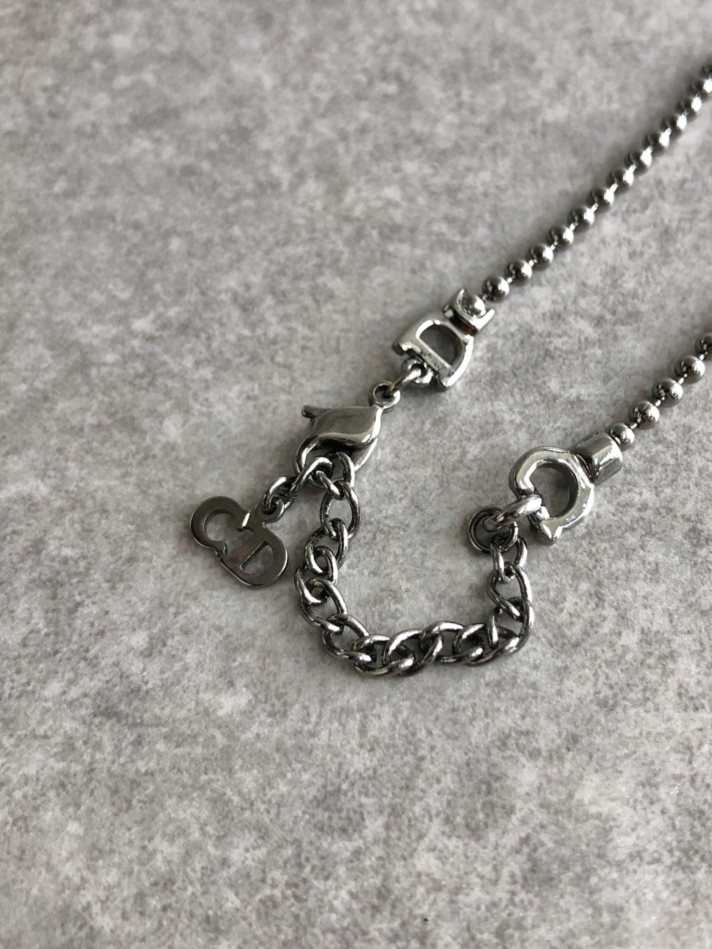Christian Dior Logo Motif Bracelet Silver Vintage xrmcpn