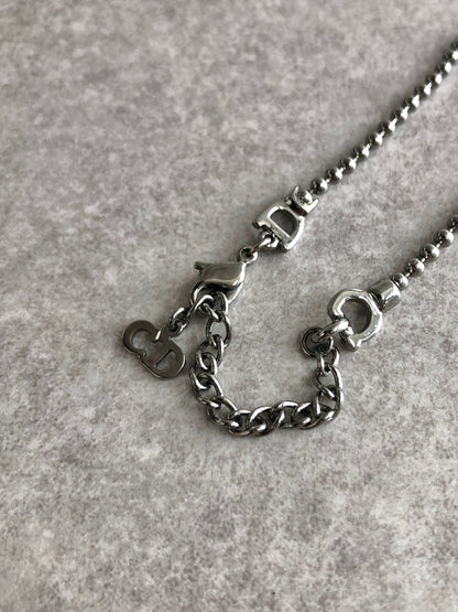 Christian Dior Logo Motif Bracelet Silver Vintage xrmcpn