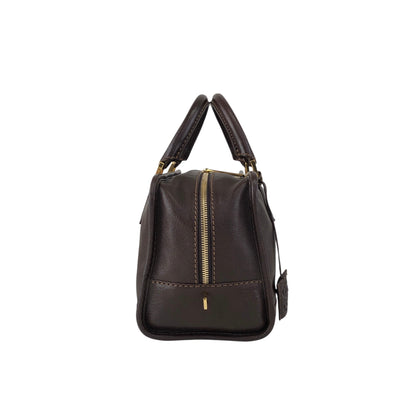 LOEWE Amazona28 Anagram Small Boston bag Handbag Brown Vintage vf56va