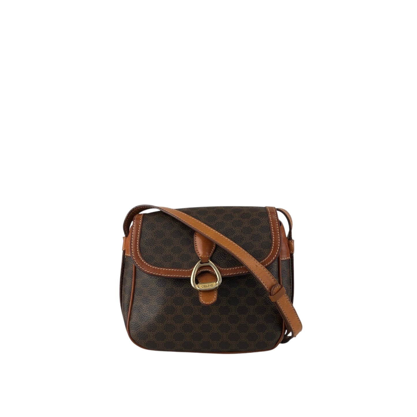 CELINE Macadam Horse Bit Shoulder bag Brown Vintage 7izj8d
