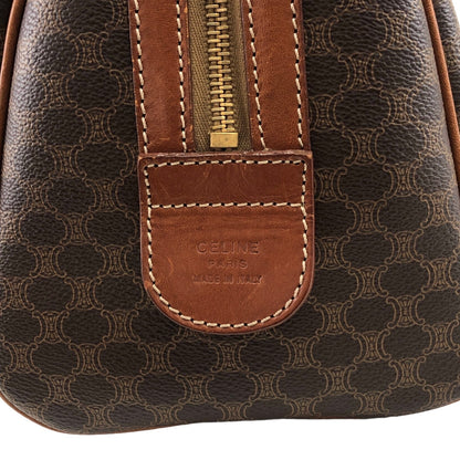 CELINE Macadam Blason Handbag Small Boston bag Brown Vintage dujsu6