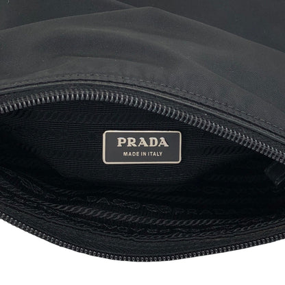 PRADA Tessuto Triangle Logo Front Pocket  Shoulder bag Black Vintage viexpn
