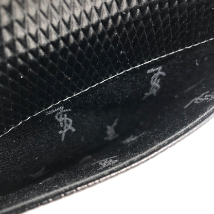 Yves Saint Laurent Logo Leather Handbag Black Vintage hsabzh