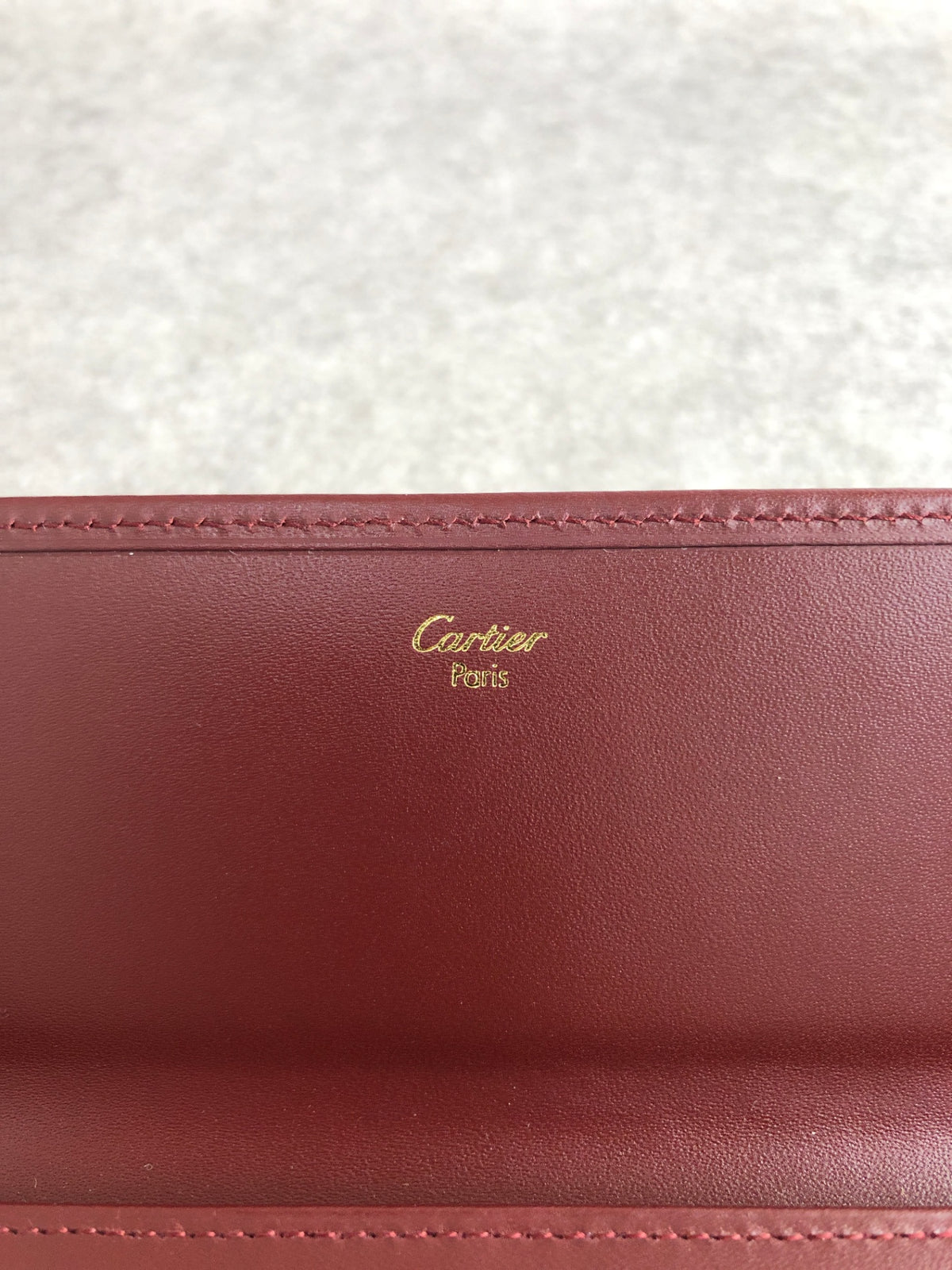 Cartier Logo Embossed Long Wallet Bordeaux Vintage shhgrp