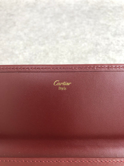 Cartier Logo Embossed Long Wallet Bordeaux Vintage shhgrp