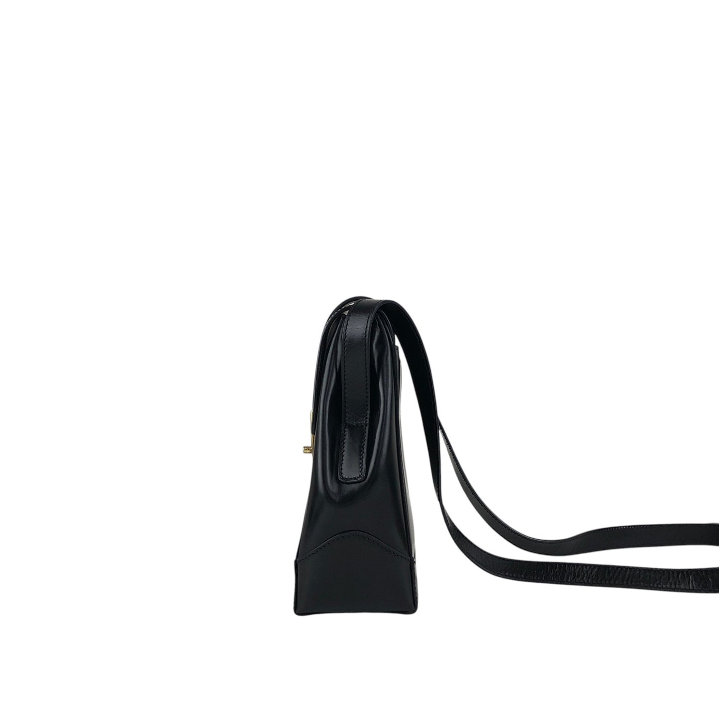 CELINE Turn Lock Small Shoulder bag Black Vintage gn73rb