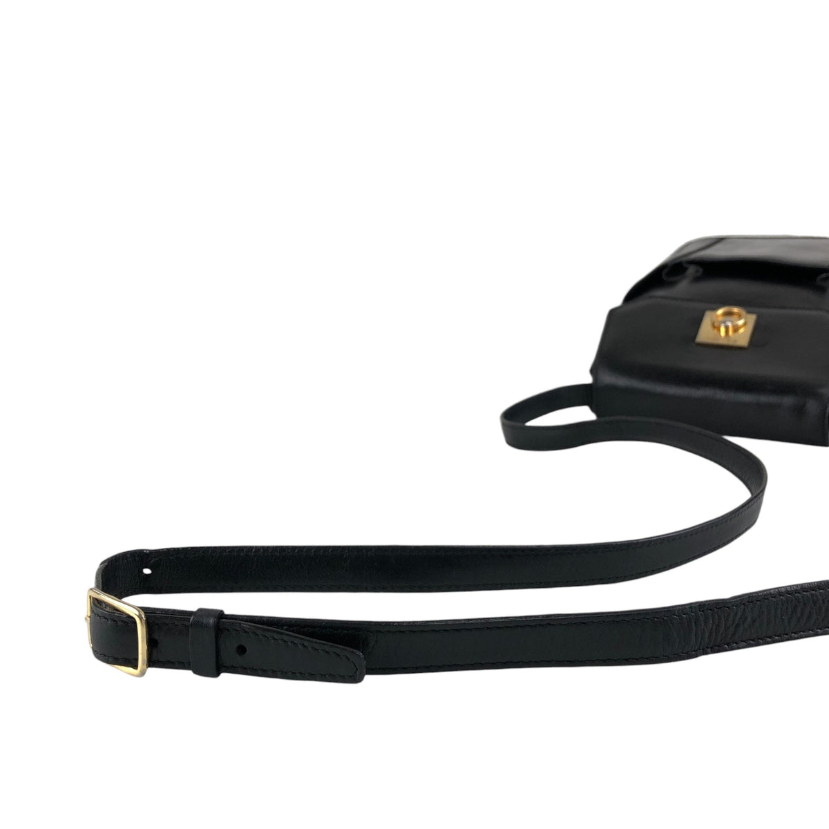 CELINE Gancini Shoulder bag Black Vintage xxxvfp
