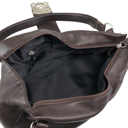 LOEWE Anagram Handbag Hobobag Brown Vintage mcgv5x