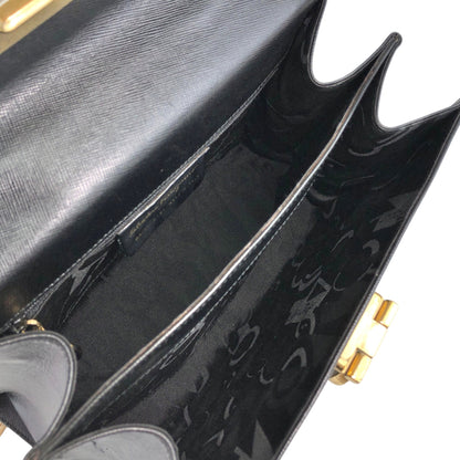 Salvatore Ferragamo Gancini Two-way Handbag Shoulder bag Black Vintage 67icsp