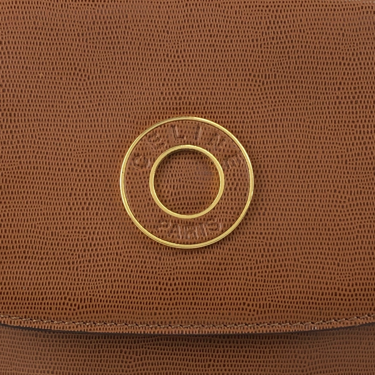 CELINE Circle Logo Shoulder bag Brown Vintage p88a4y