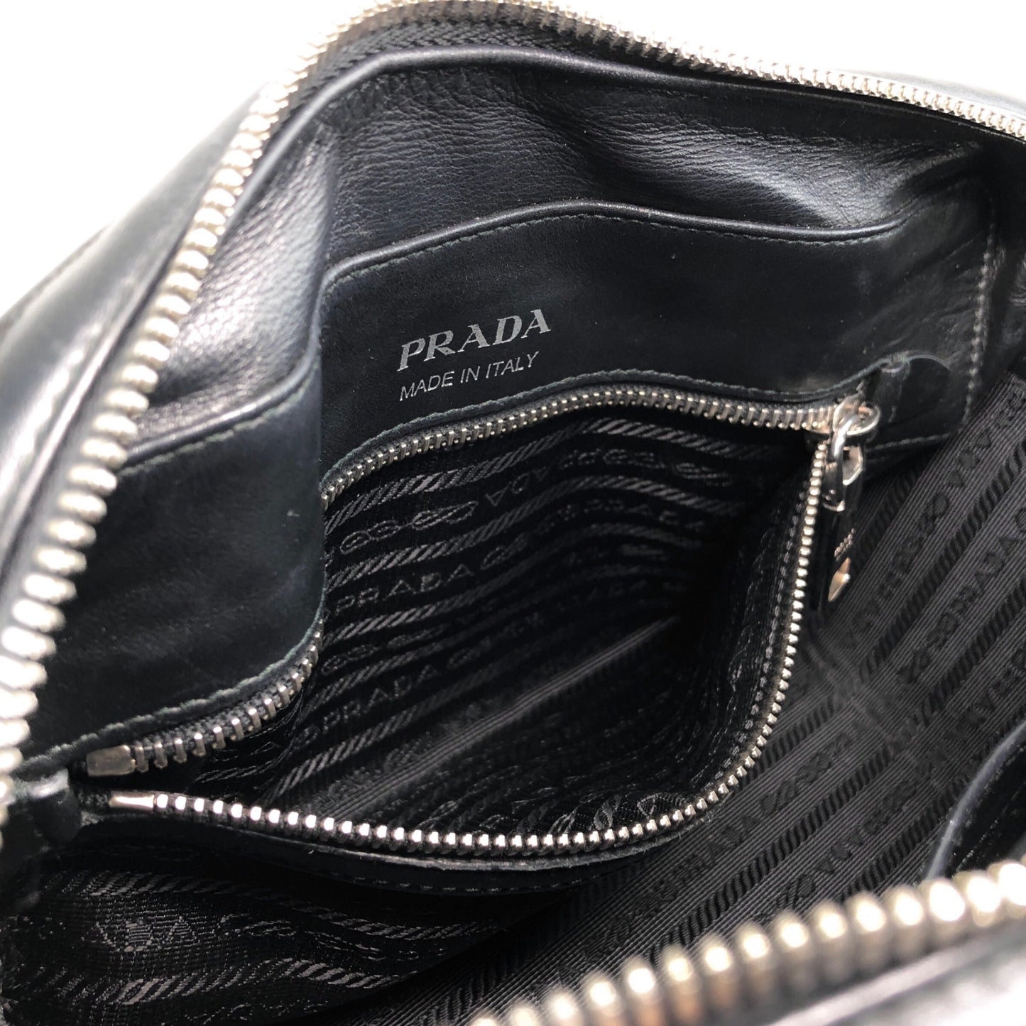 PRADA Logo Small Boston bag Handbag Black Vintage v7w6vi