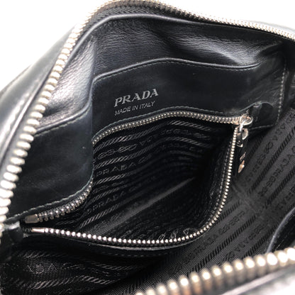 PRADA Logo Small Boston bag Handbag Black Vintage v7w6vi