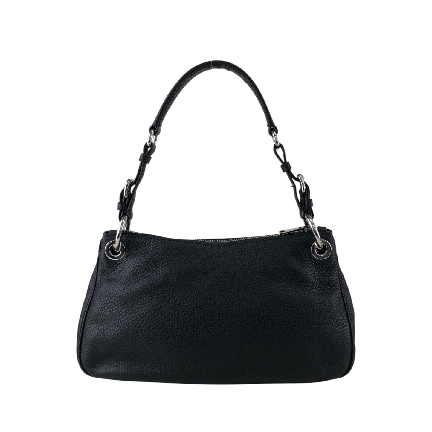 PRADA Logo Shoulder bag Black Vintage j4hmuw