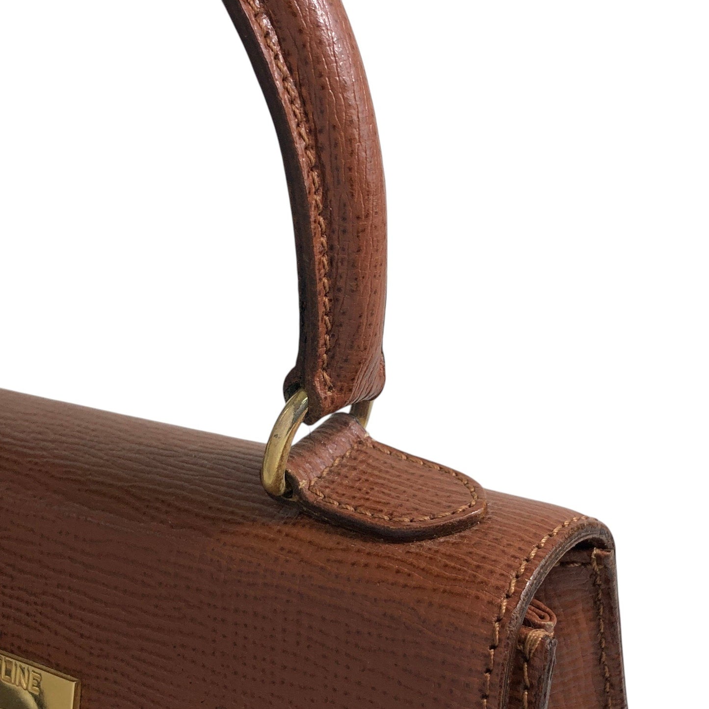 CELINE Gancini Two-way Handbag Shoulder bag Brown Vintage er5nhw