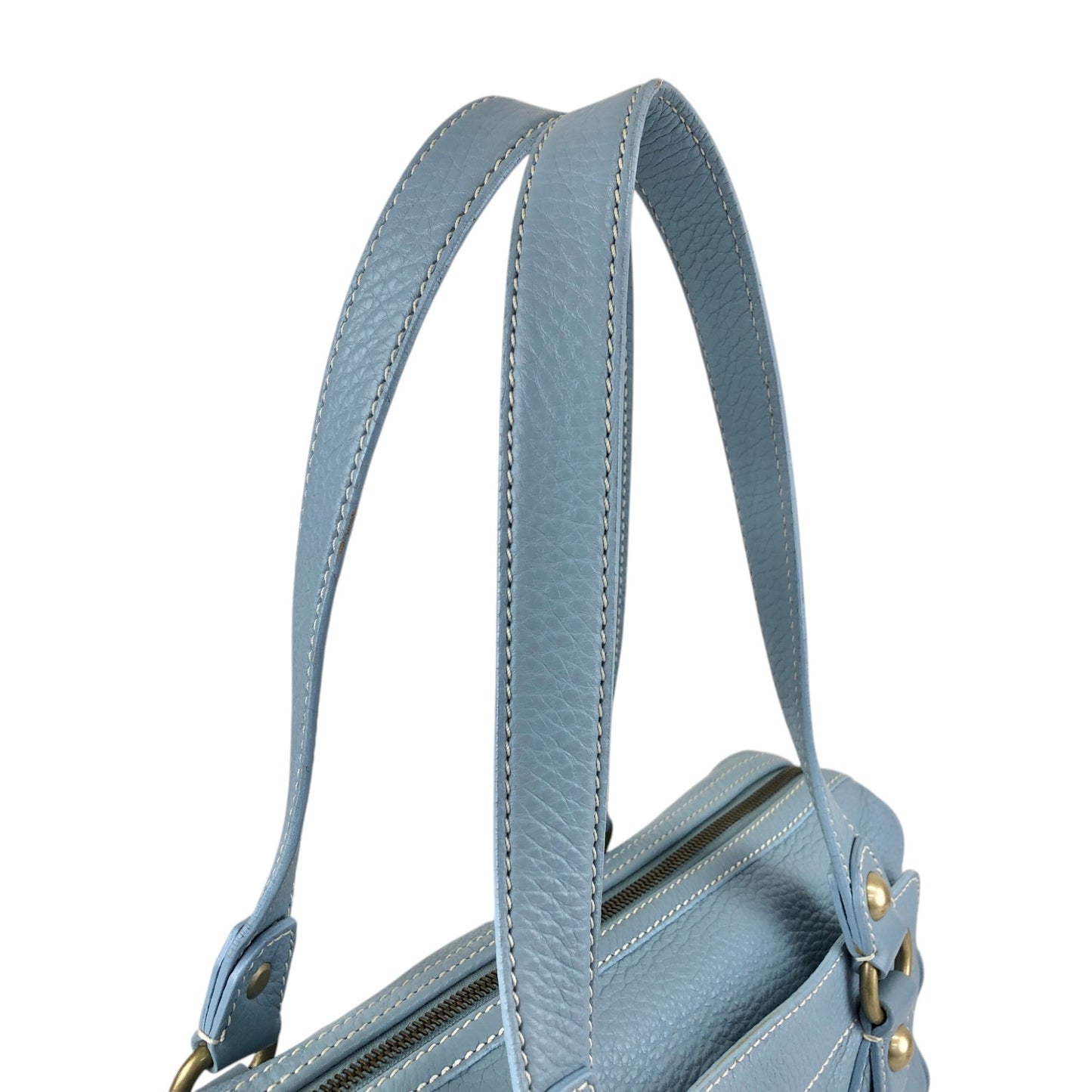 CELINE Blason Handbag Sky blue Vintage 5m2evd