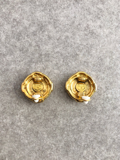 CHANEL Coco Mark Earrings Gold Vintage hmxj4r
