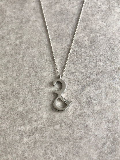 Christian Dior CD Logo Necklace Silver Vintage ixy3ku