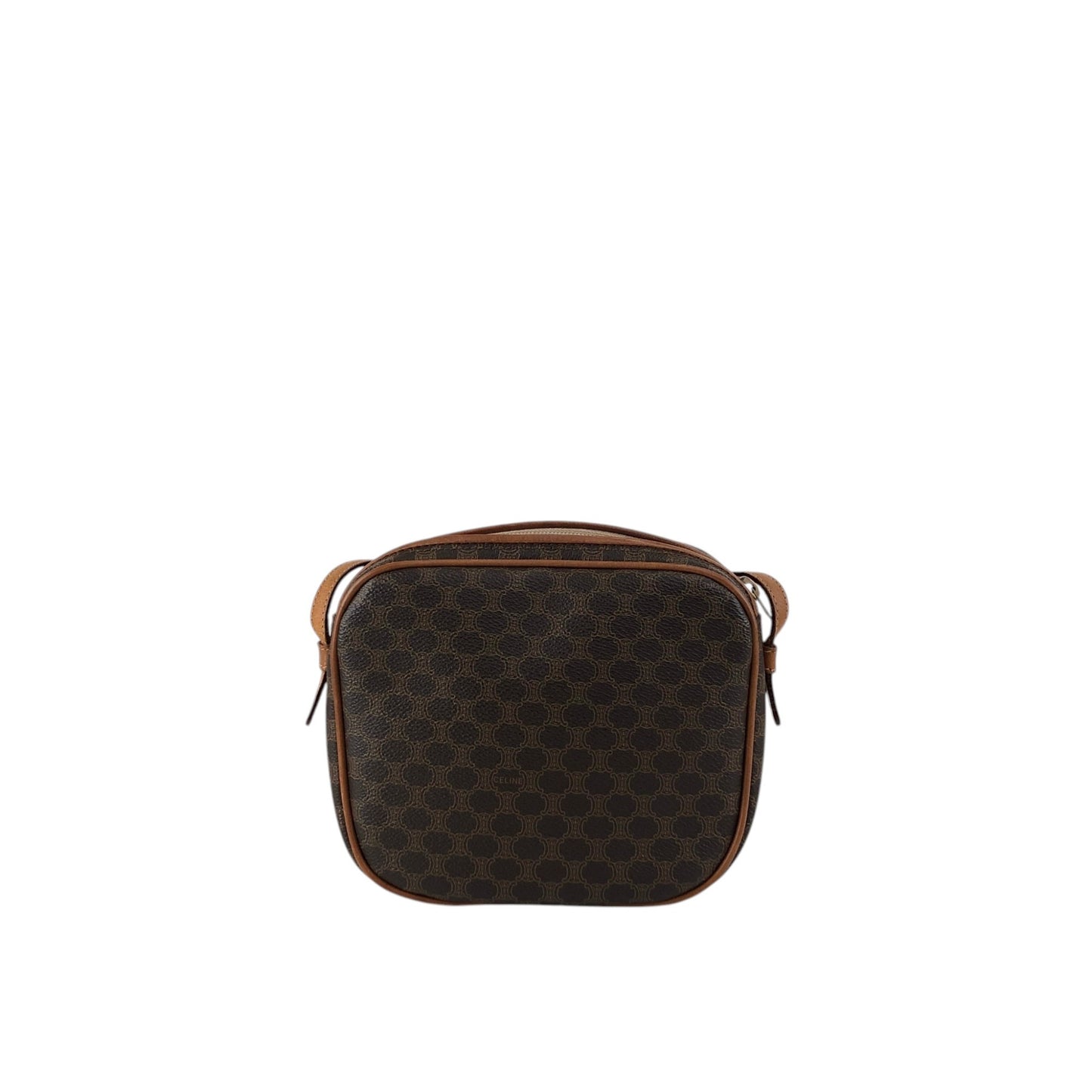 CELINE Macadam Front Buckle Shoulder bag Brown Vintage htiyru
