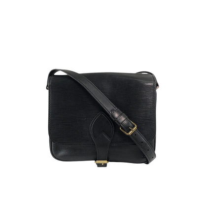 LOUIS VUITTON Epi Front Buckle  Shoulder bag Black Vintage ipzw8h