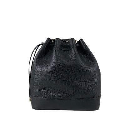 CELINE Blason Drawstring Shoulder bag Black Vintage rzrkng