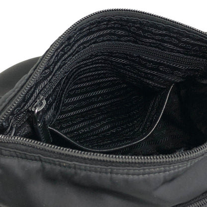 PRADA Tessuto Triangle Logo Shoulder bag Black Vintage 2efb6d