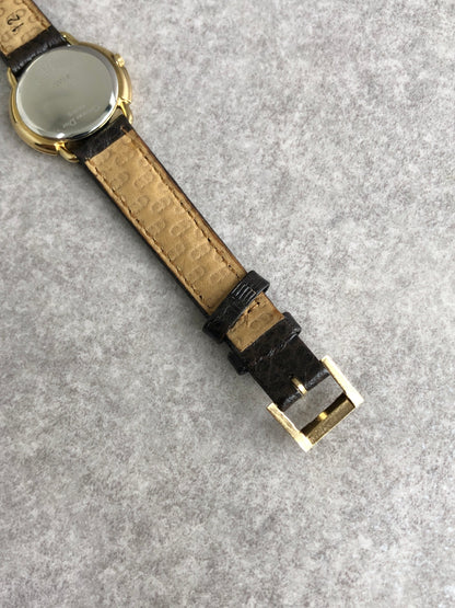 Christian Dior Watch Gold×Brown Vintage 2mewkg