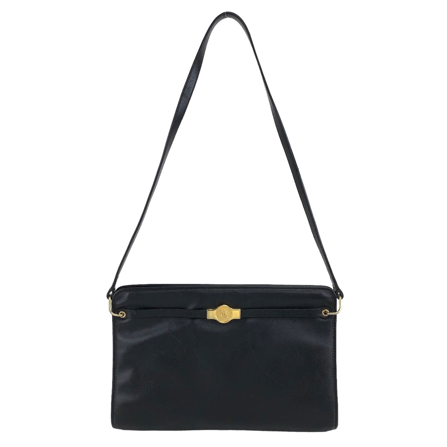 Christian Dior Logo Shoulder bag Black Vintage ic5kst