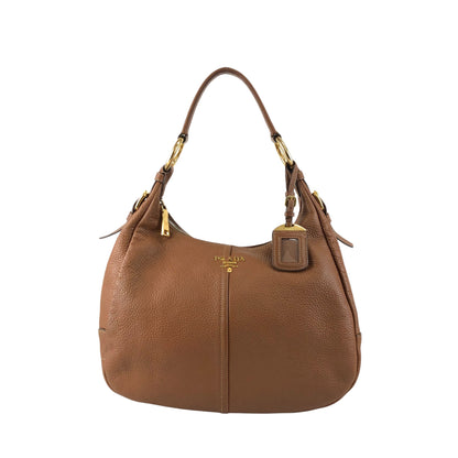 PRADA Logo Shoulder bag Brown Vintage rghemx