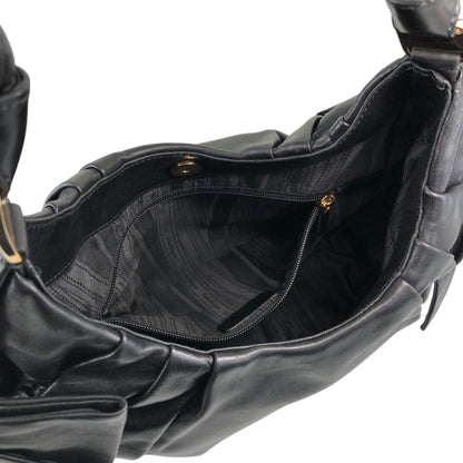 Salvatore Ferragamo Vala Ribbon Shoulder bag Hobobag Black Vintage nbxkia