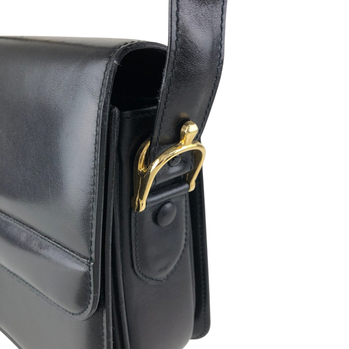 CELINE Blason Shoulder bag Black Vintage iw3njy