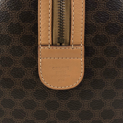 CELINE Macadam Small Boston bag Handbag Brown Vintage 2iu55c