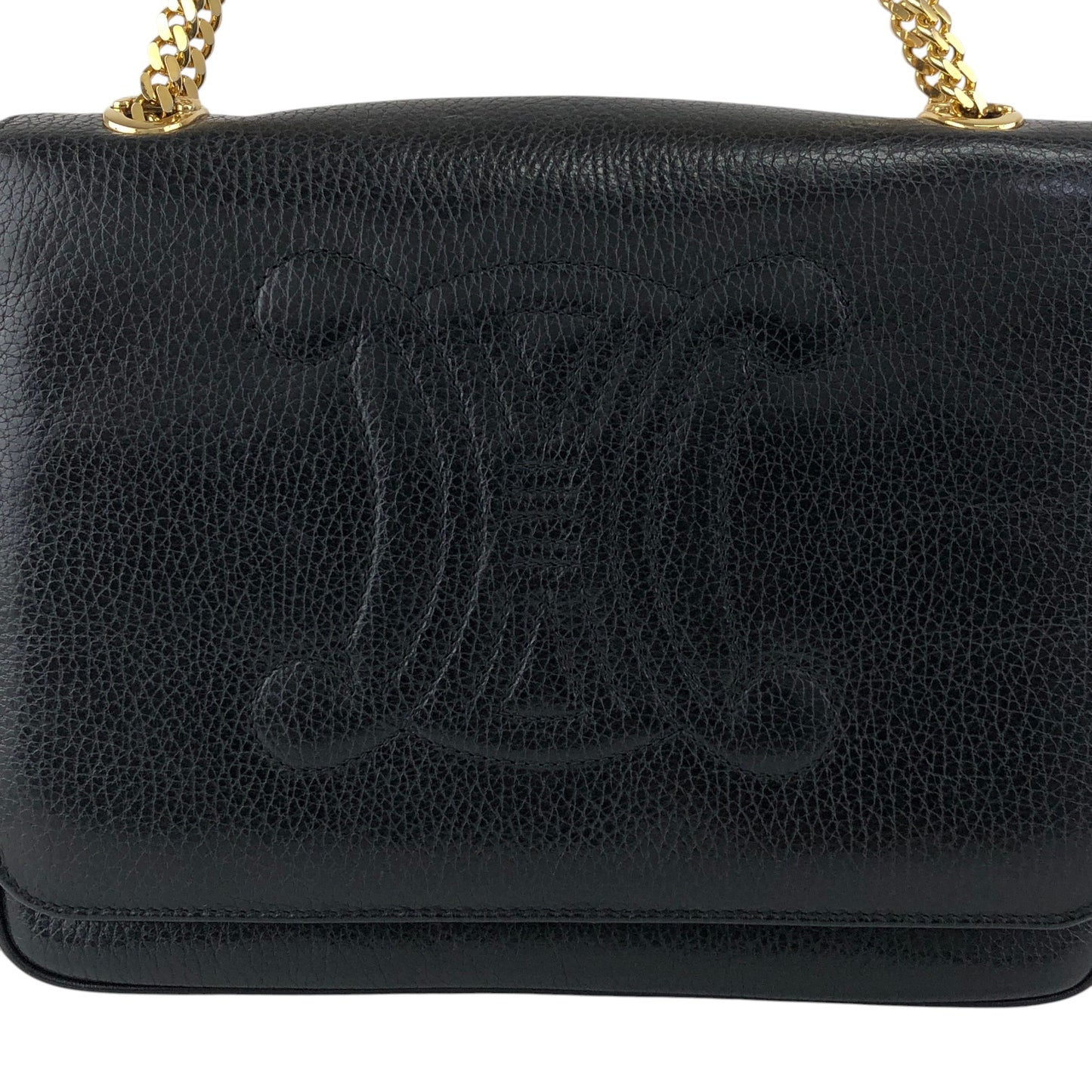 CELINE Triomphe Chain Shoulder bag Black Vintage t8zcx2