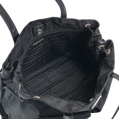 PRADA Triangle Logo Front Buckle  Totebag Black Vintage 7sstfx