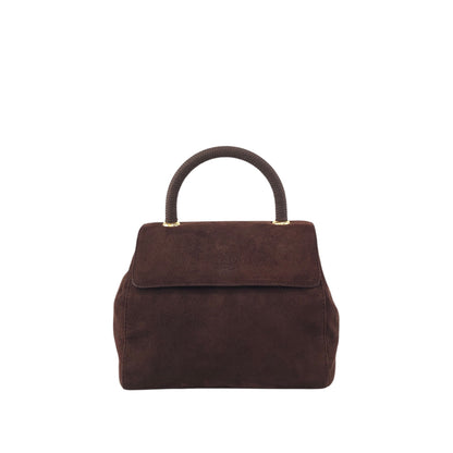 PRADA Logo Handbag Brown Vintage 8st8tj