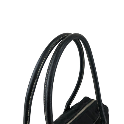 PRADA Tessuto Triangle Logo Padlock Small Boston bag Handbag Black Vintage xxiw34