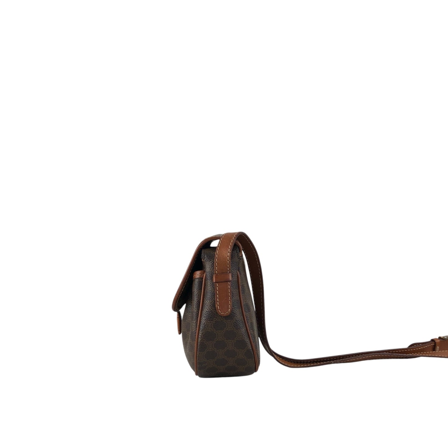 CELINE Macadam Blason Tassel Shoulder bag Brown Vintage zfbk3f