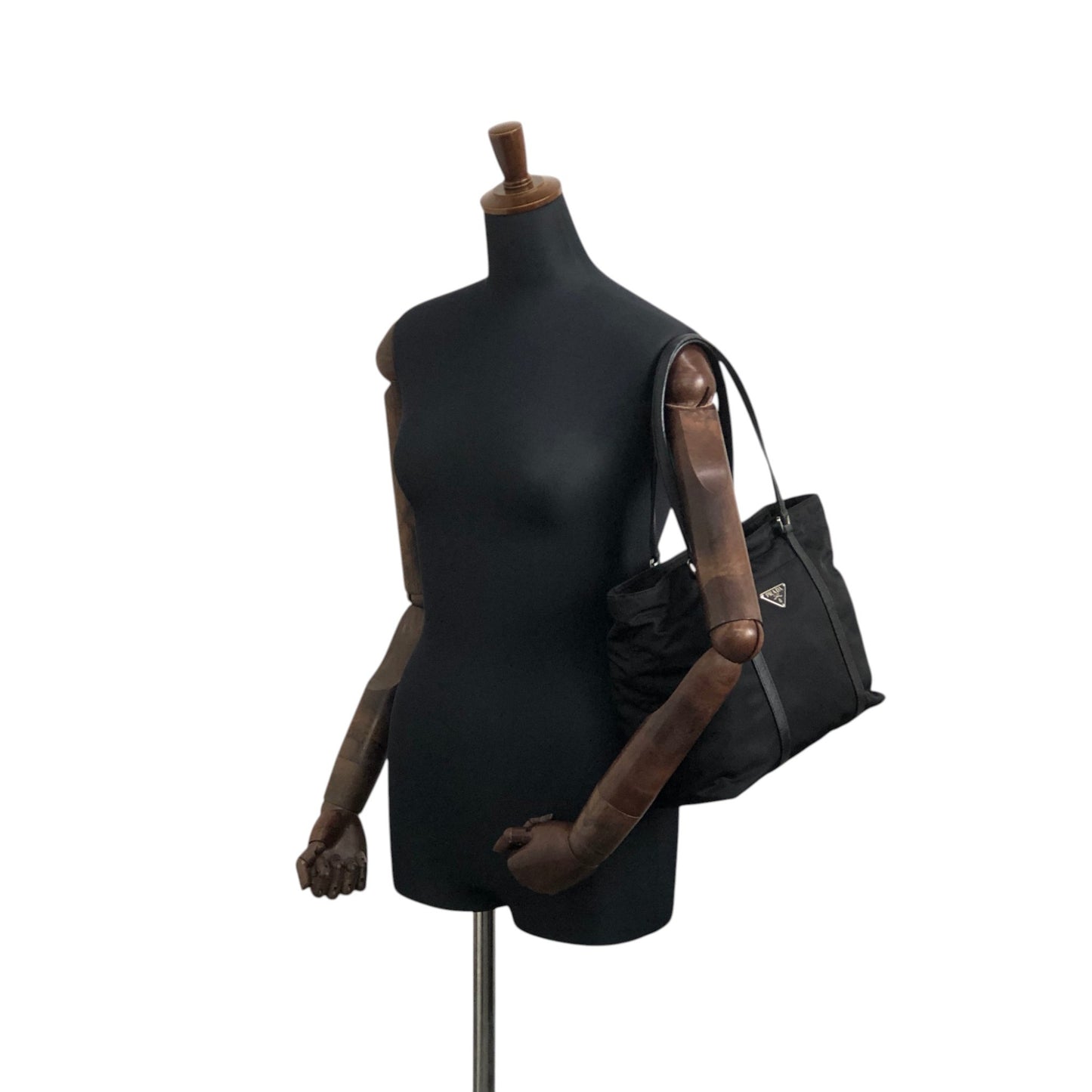 PRADA Tessuto Triangle Logo Totebag Black Vintage 8caxp5