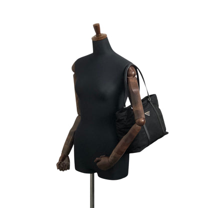 PRADA Tessuto Triangle Logo Totebag Black Vintage 8caxp5