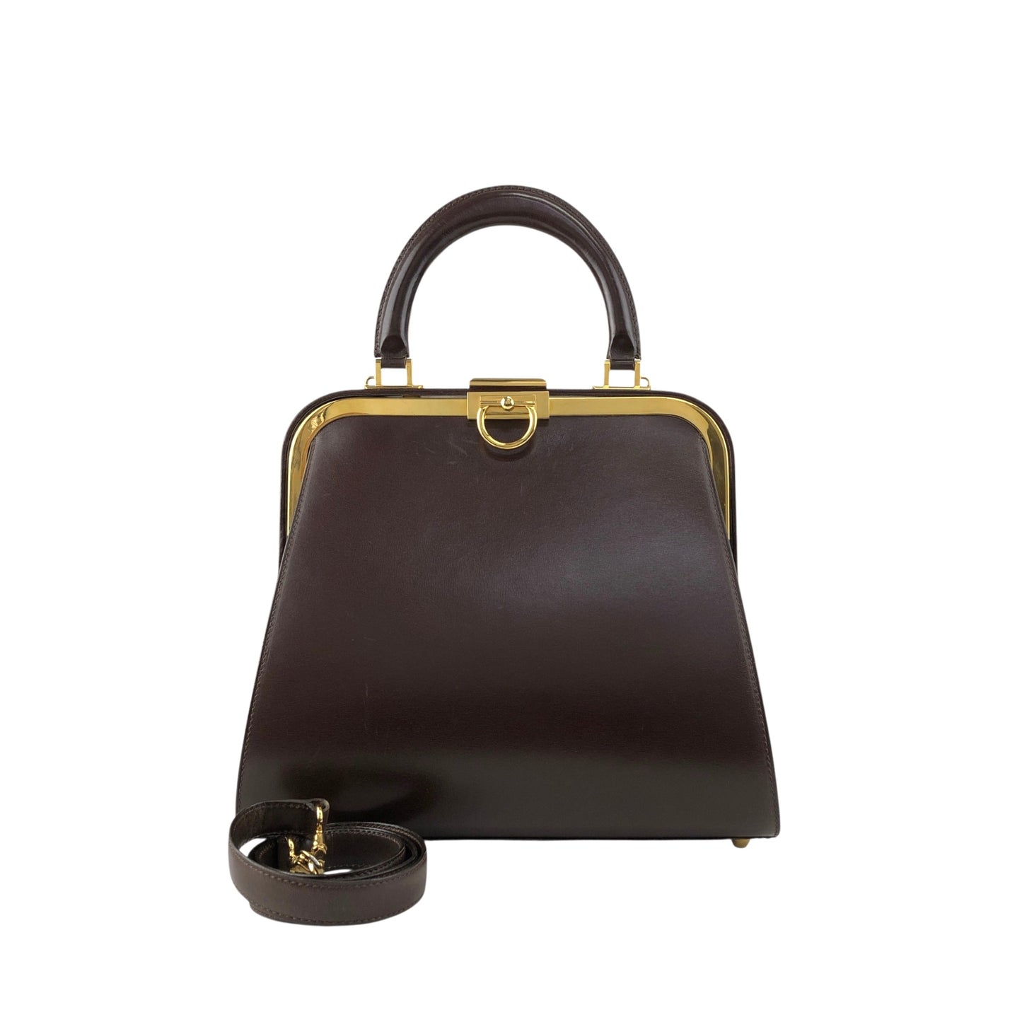 Christian Dior Metal Closure Two-way Handbag Shoulder bag Brown Vintage 2iixfe