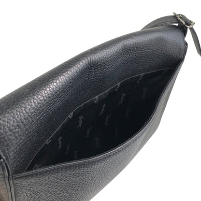 Yves Saint Laurent Logo Buckle Shoulder bag Black Vintage geb2iw