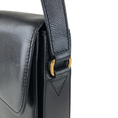 CELINE Turn Lock Shoulder bag Black Vintage txhccr