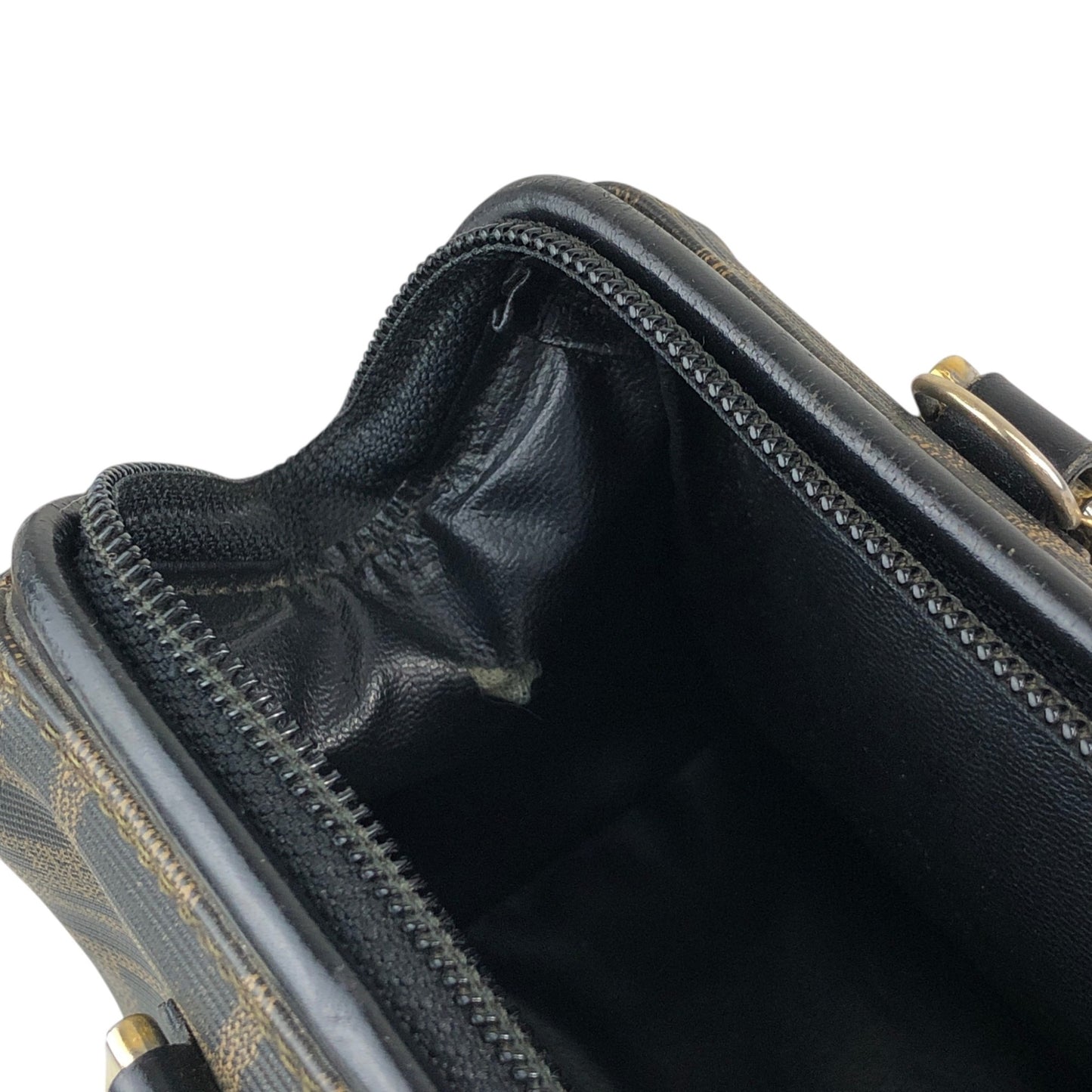 FENDI Zucca Logo Two-way Small Boston bag Shoulder bag Black Vintage v4wjj7