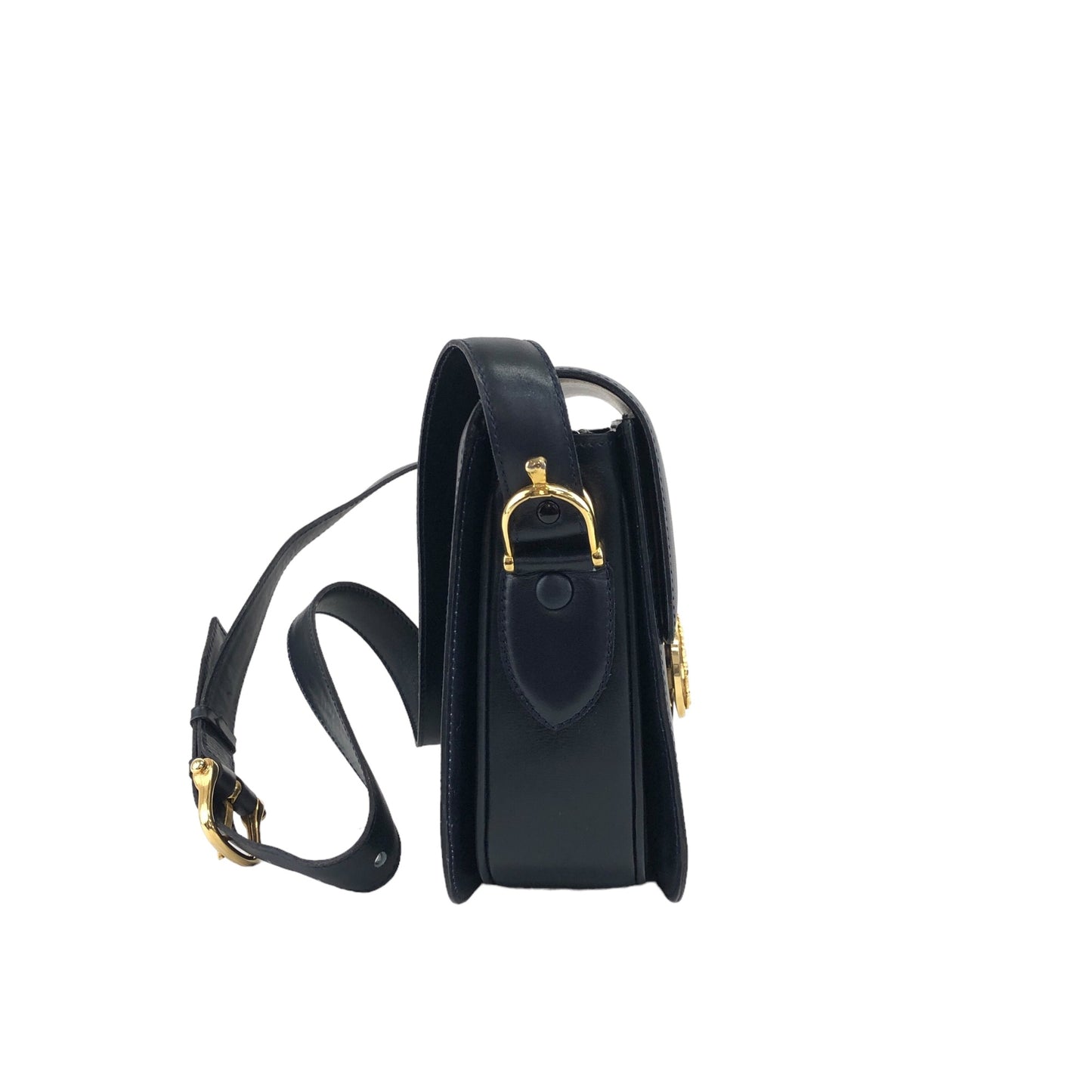 CELINE Blason Crossbody Shoulder bag Dark Navy Vintage adajxe