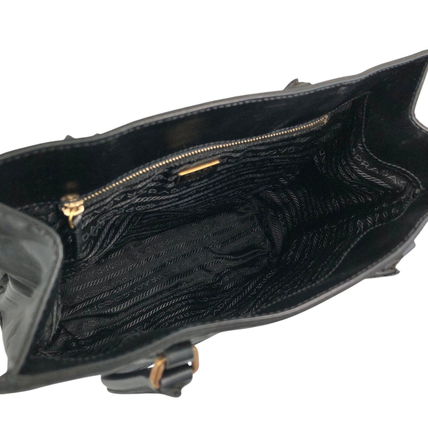 PRADA Tessuto Triangle Logo Totebag Black Vintage xs7v7s