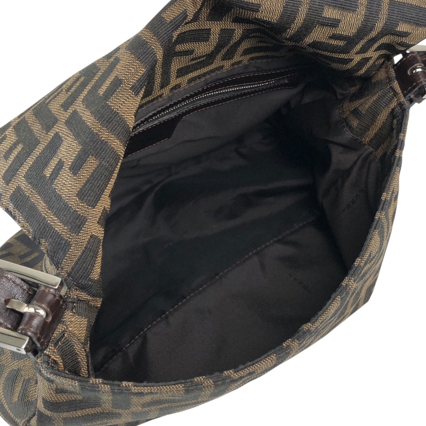 FENDI Zucca Logo Shoulder bag Brown Vintage df4sym