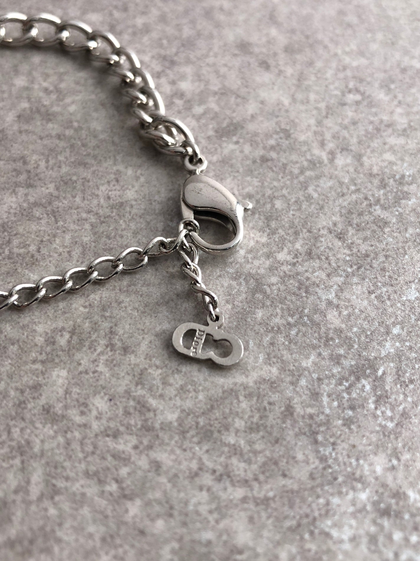 Christian Dior Logo Bracelet Silver Vintage un3gci