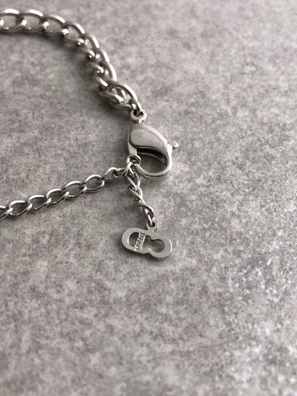 Christian Dior Logo Bracelet Silver Vintage un3gci